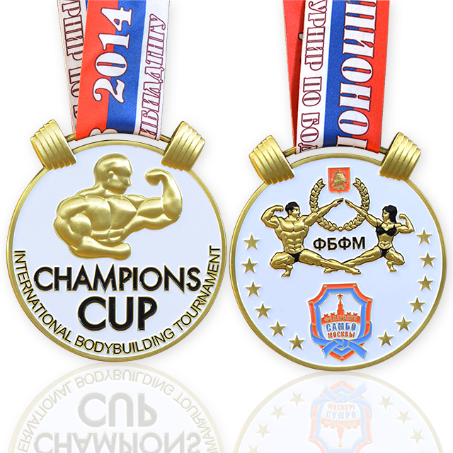 โรงงานผู้ผลิตขายส่งรางวัลยกน้ำหนักแบบกำหนดเองเหรียญกีฬา 3D Metal Powerlifting Medals พร้อมเชือกเส้นเล็ก