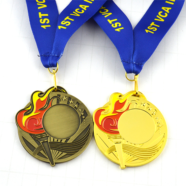 Placare cu aur 2D de înaltă calitate, medalie de metal necompletat din aliaj de zinc, personalizat ieftin (2)